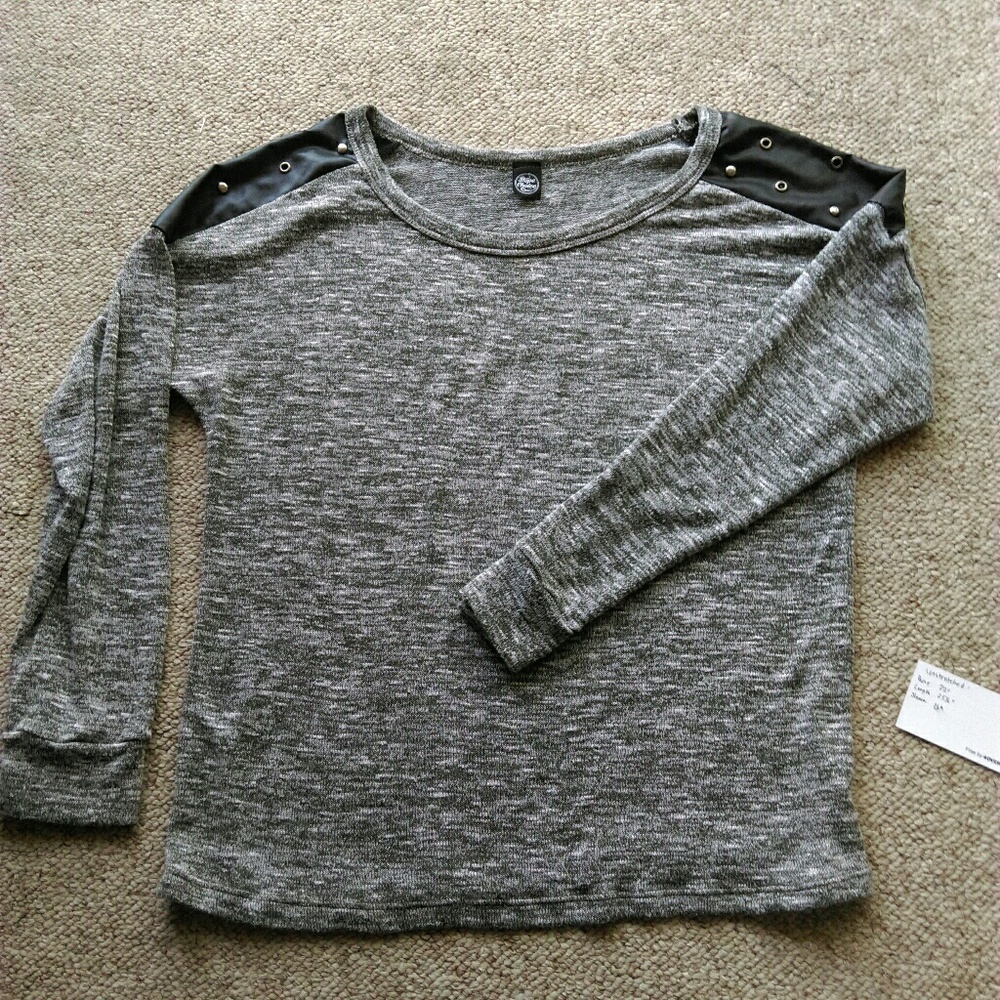 Dope choice faux leather and knit top